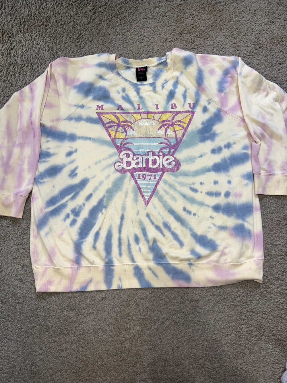 Torrid Barbie Tie-Dye Sweatshirt in Pastel Blue & Pink